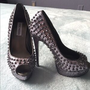 Steve Madden Silver Studded Heels